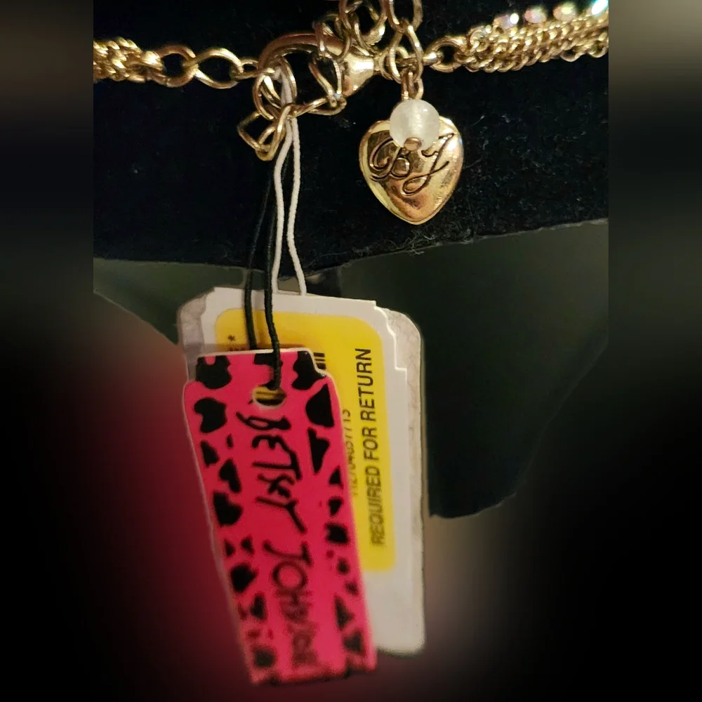 Vintage Betsey Johnson Rhinestone Flowers, Skulls, & Rose Statement Necklace NWT - Picture 7 of 11